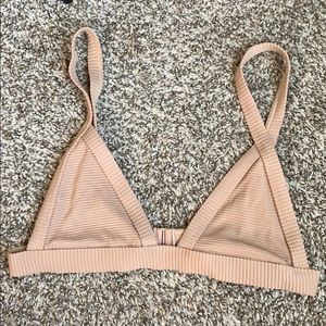 NEW tan nude ribbed bikini top size XS xsmall